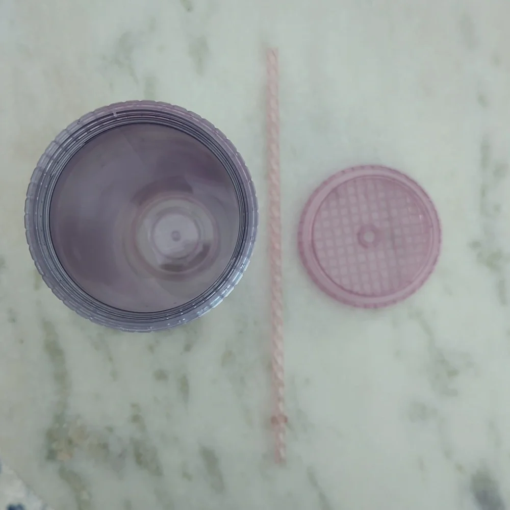 Starbucks 24oz Venti Pink Blue Ombré Grid Tumbler - Picture 3 of 5